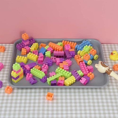 Miniatura 6 de Bandejas de plástico más grandes para servir restaurante de comida rápida, color gris, 6 paquetes, F