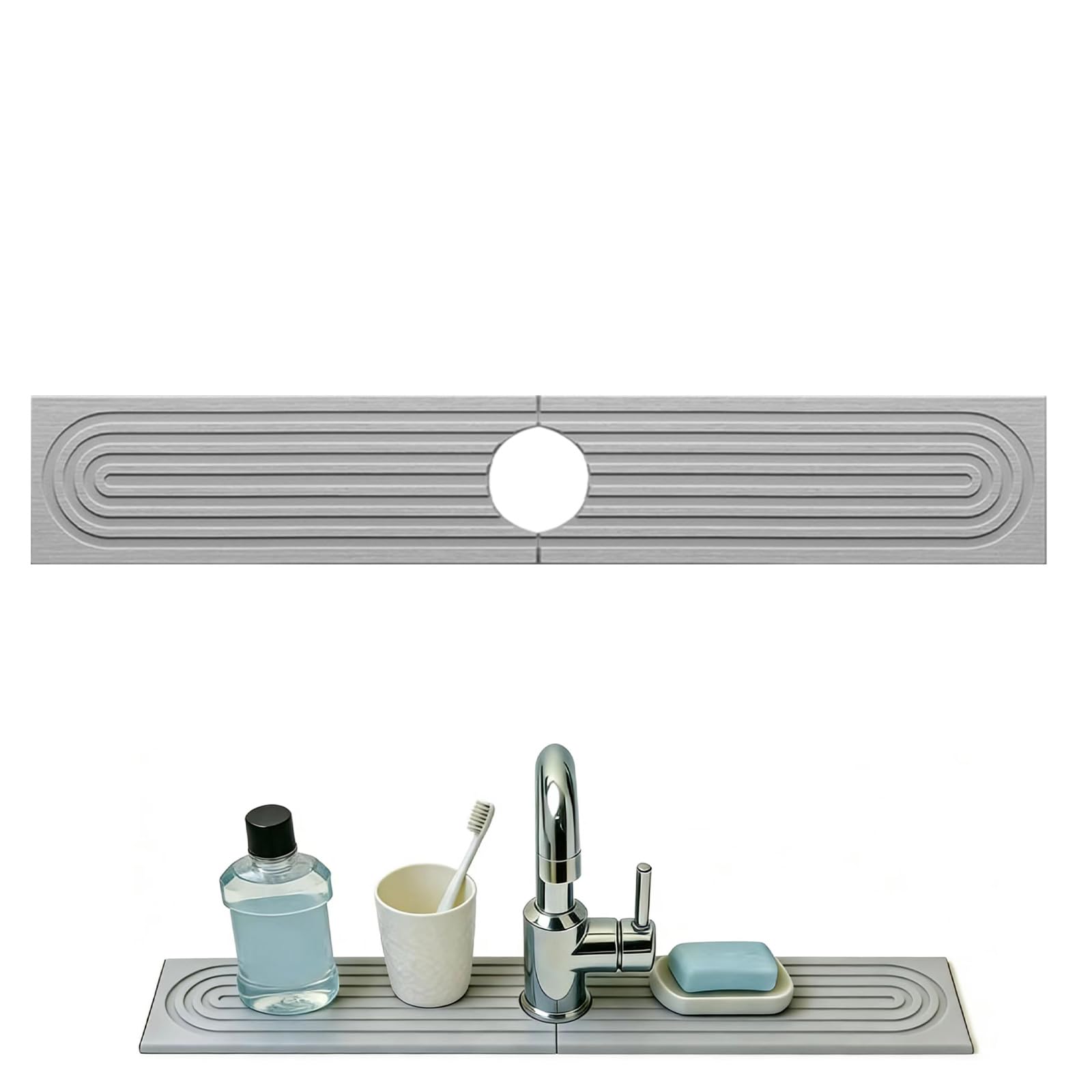 Stone Faucet Mat for Kitchen Sink - Sink Stone Quick Dry Around Faucet Splash Guard Prevent Moisture for Kitchen Bathroom Counter