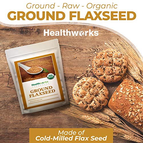 Healthworks Flax Seed Ground Powder Cold Milled Raw Organic (48 Ounces / 3 Pounds) | All-Natural | Contains Protein, Fiber, Omega 3 & Lignin/Lignan | Smoothies, Coffee, Shakes & Oatmeal #TOP2