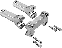 Vista 7 de TCT-MOTORPARTS Manillar de elevación cromado de 4" Compatible con manillar de 1" para Harley Dyna Low Rider Softail Deluxe