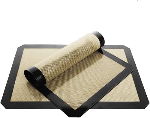 Vila Paquete de 2 alfombrillas para hornear, 12 x 17 pulgadas, bandeja para platos saludables, hojas de galletas antiadherentes reutilizables,
