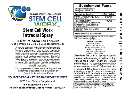 Stem Cell Supplement - 3 Pk Savings - Stem Cell Worx Intraoral For 95% Absorption. Scientifically Proven To Activate Your Stem Cells. All Day Energy, Boost Immune System, Reduce Joint Pain. #TOP1
