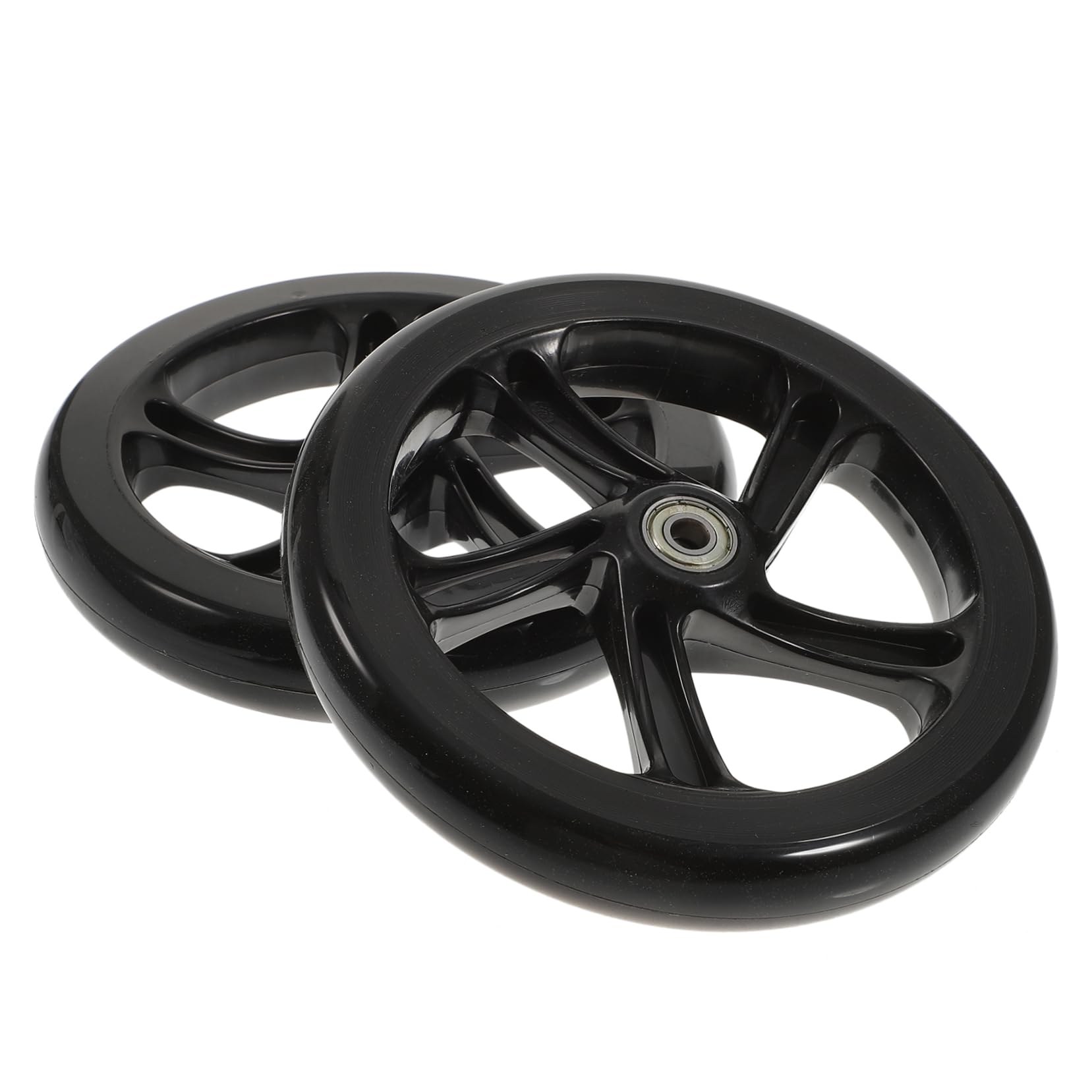 180mm PU Rollerräder für Elektroroller, 2 Stück, Schwarz
