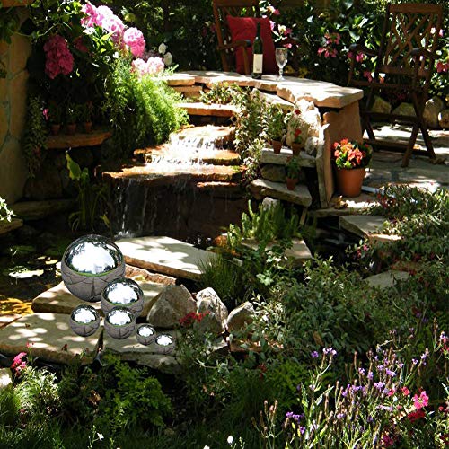 Zosenda Stainless Steel Gazing Ball, 6 Pcs 50-150 Mm Mirror Polished Hollow Ball Reflective Garden Sphere, Floating Pond Balls Seamless Gazing Globe For Home Garden Ornament Decorations (6 Pcs Mix) #TOP4