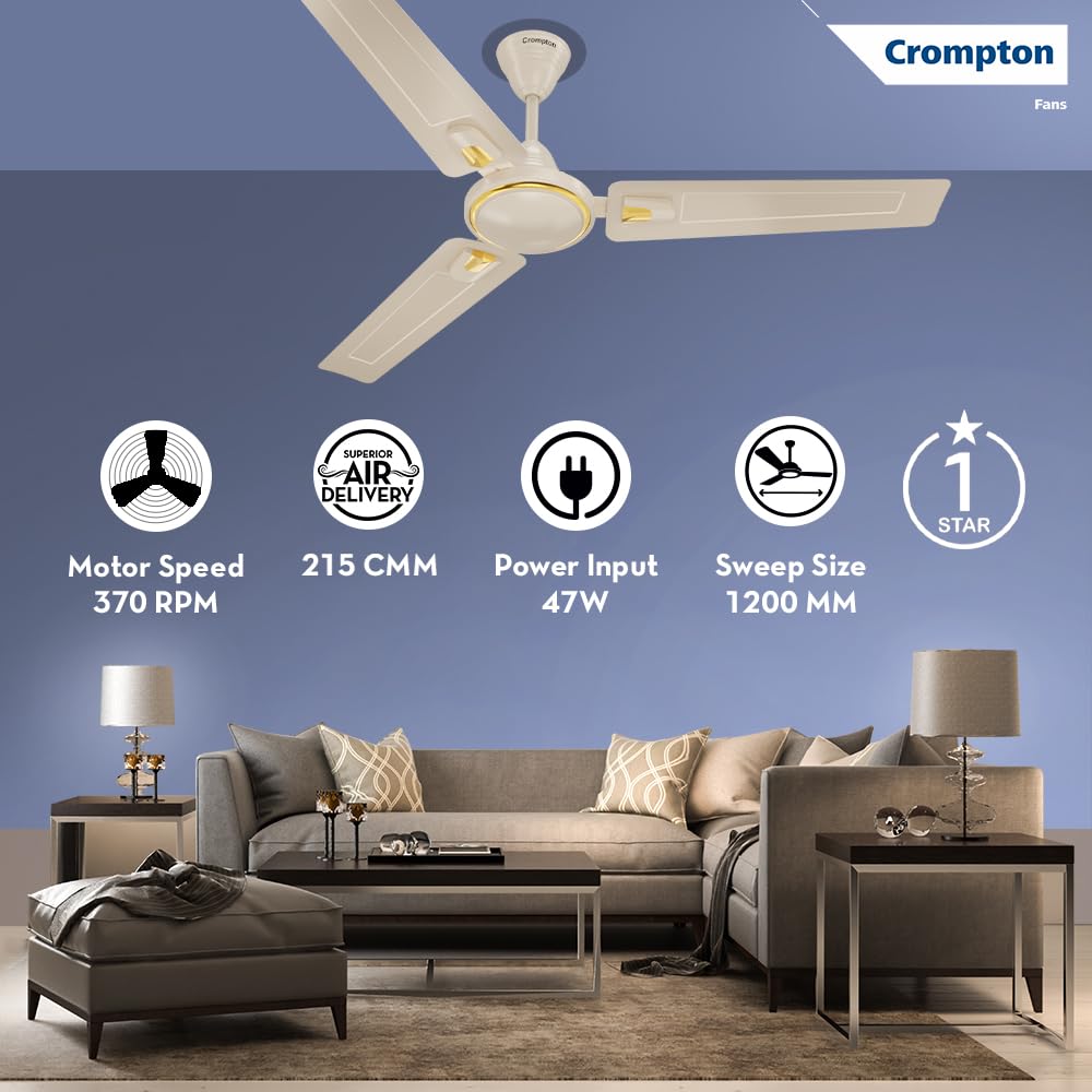 Crompton Ceiling Fan 2025 - Smoked Brown Top View