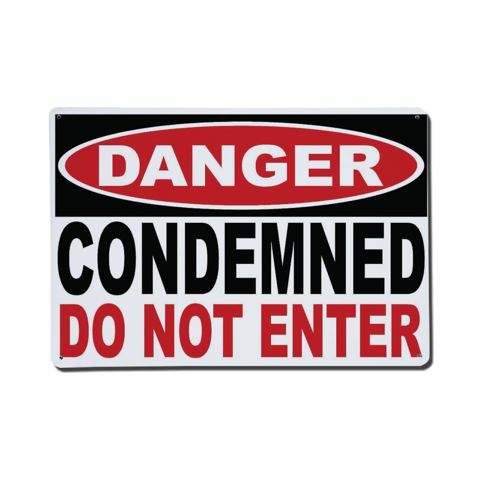 Danger Condemned Do Not Enter Warning Sign Vintage Aluminium Metal Sign, Retro Wall Decor for Home, Bar, Garage & Farmhouse 20x30cm