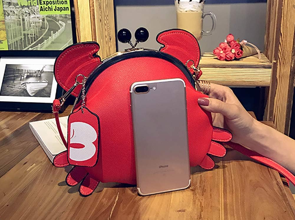 QZUnique Crab Handbag Crayfish Shells Crossbody Bag Novelty Animal Shaped Purse Detachable Shoulder Bag for Women Girl - Image 2