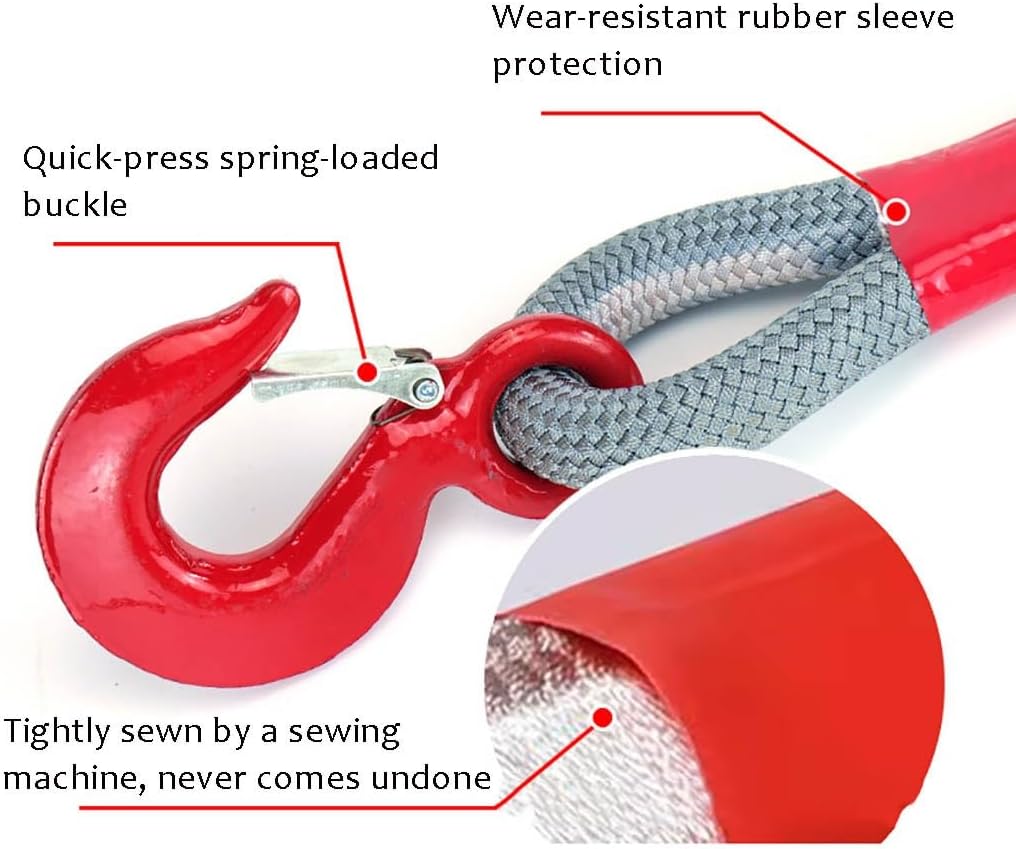 Tow Rope 1" X 16ft Tow Straps Heavy Duty (77,461lbs) Off Road Recovery Kit for Truck Heavy Duty Nylon Kinetic Tow Rope for 4WD Pickup Truck SUV ATV(5m/10t 20mm)