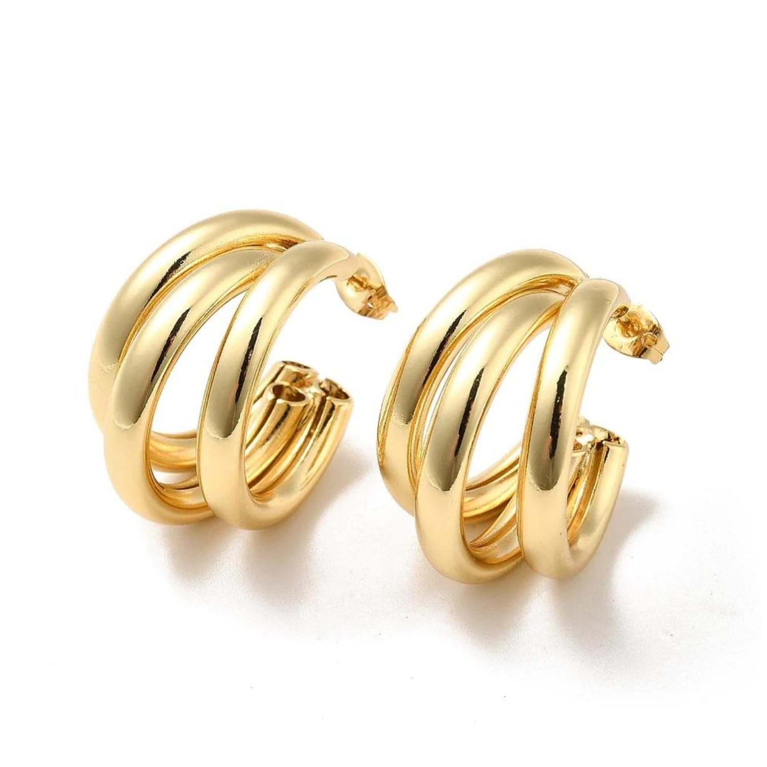 LaBling Chunky Hoop Earrings for Women | Statement Gold Trendy Hoop Earrings | Lovely Gift - Triple Pipe Hoop (B0CZXHFZ6N) Amazon Price History, Amazon Price Tracker