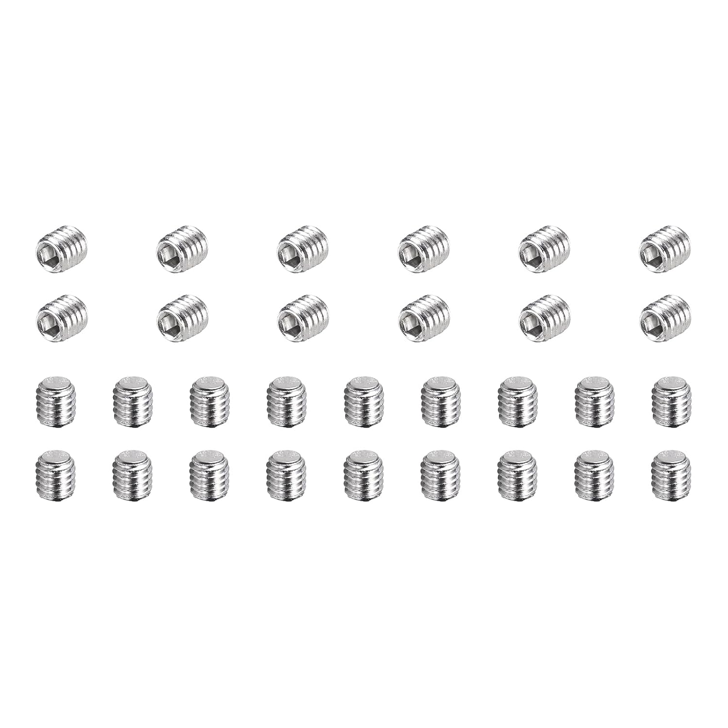 MECCANIXITY 120 Pcs M3-0.5 x 3mm Grub Screws, 304 Stainless Steel Cup Point Allen Head Screws Internal Hex Socket Drive for Bathroom Fixtures Repair Furniture DIY Project