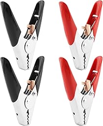 4 Pcs Jumper Cable Clamps, Heavy-Duty Battery Clamps 1100A Jumper Cable Ends, Battery Alligator Clamps, Insulated Parrot Clips, Charging Connector Kit for Car, Auto