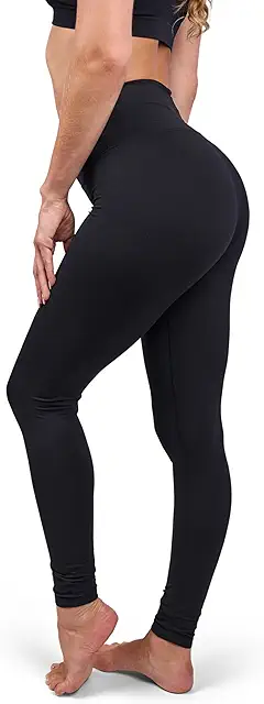 Women's High Waist Opaque Yoga Leggings - Black & Army Green
