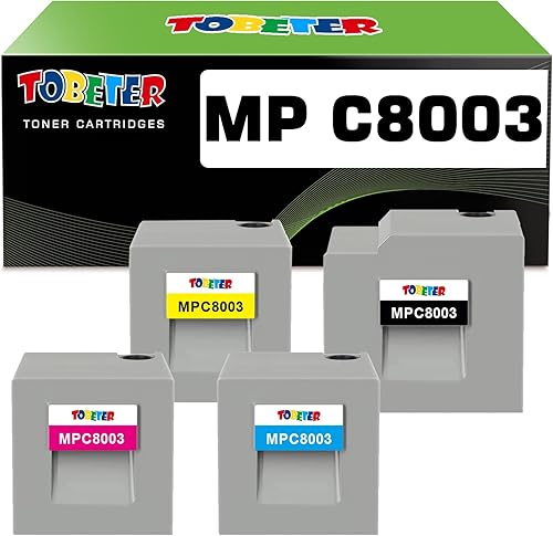 ToBeter Cartucho de tóner compatible MP C8003 para impresoras Lanier Savin IM C6500 IM C8000 IM C8000 IM C8000 MP C6503 MP C6503 MP C8003 MP C8003