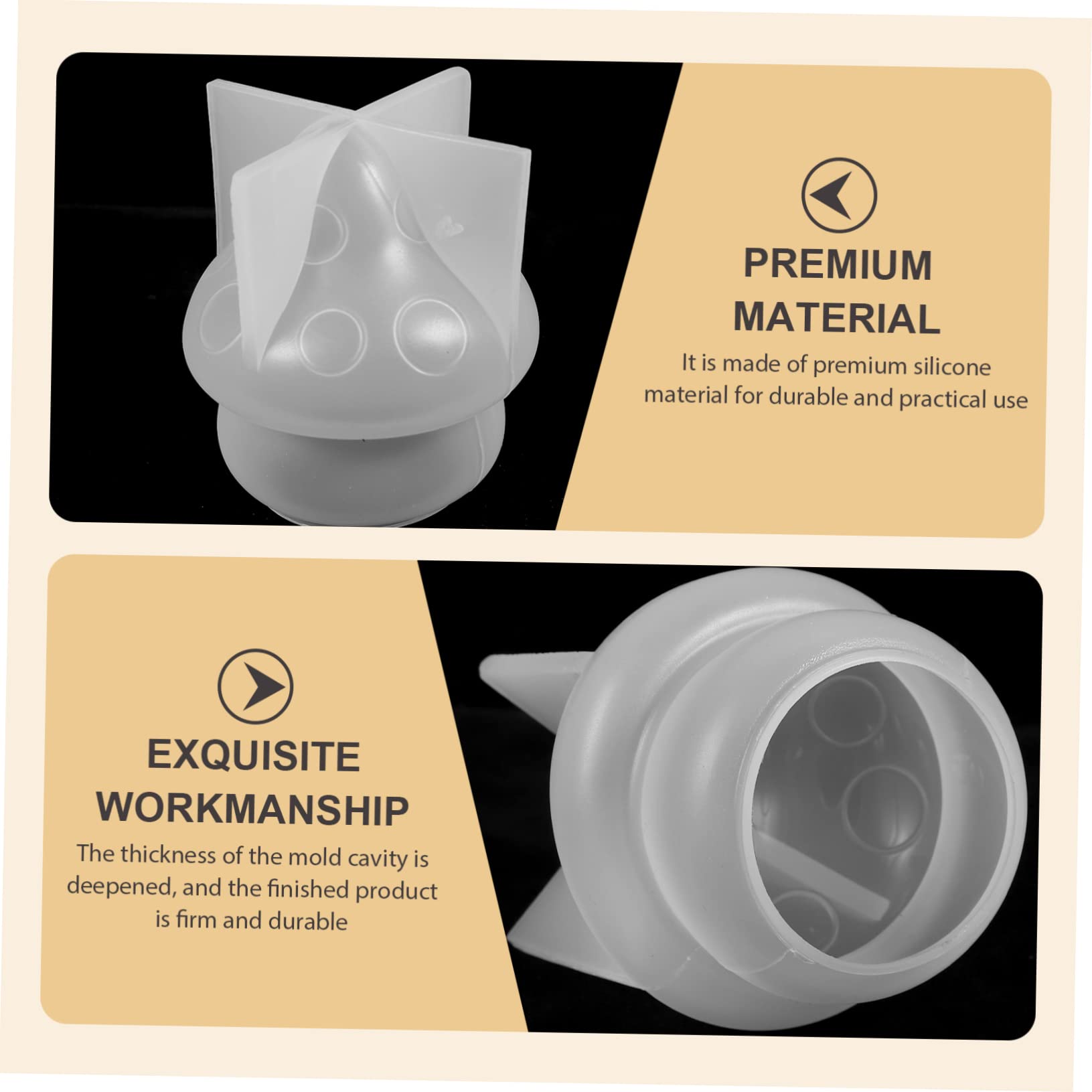 VILLCASE 12pièces Moule Silicone pour De Forme De Champignon pour Créations Époxy Et Décorations Artisanales Moules Réutilisables Et Faciles à Démouler