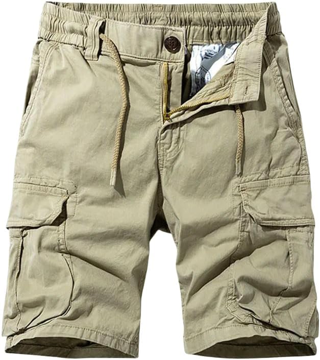 Men's Summer Cotton Cargo Shorts Multi-Pocket Casual Breathable