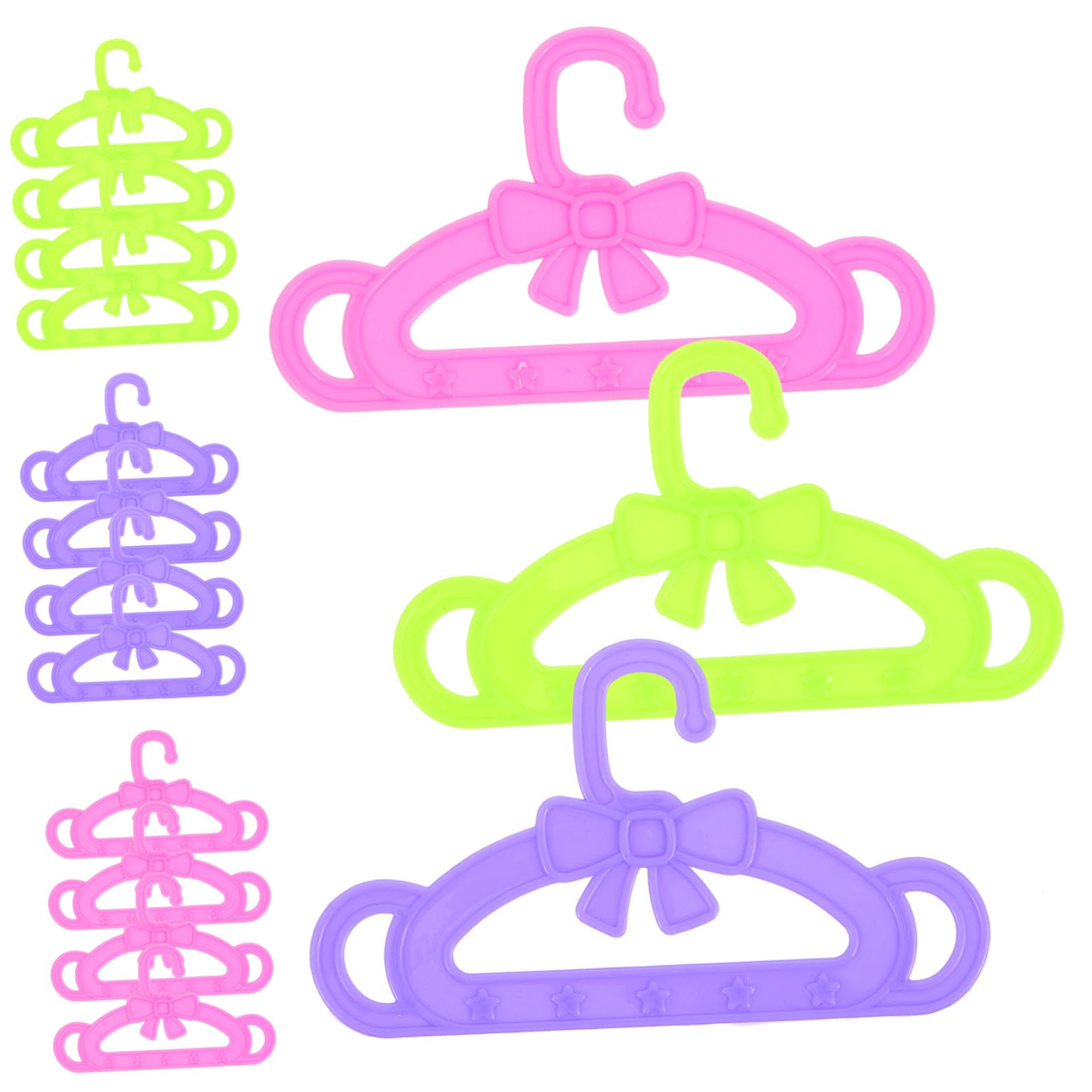 Perchas de Piezas Ropa para Plástico 15 Muñecas para Vestidos | Accesorios para Muñecas, Niñas y Bebés, Pack Multicolor, Uso en Habitación Infantil y Ocasiones Obsequios