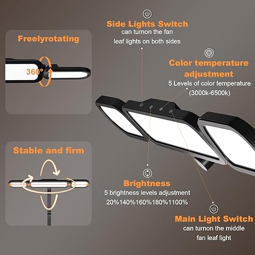 Miniatura 5 de Lámpara de escritorio LED con abrazadera, lámparas de escritorio ajustables con brazo oscilante para oficina en casa, luz de escritorio templada