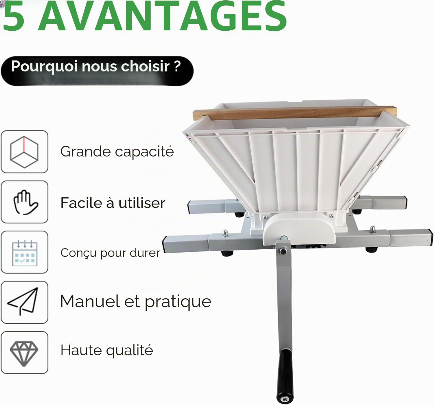 SQUEEZE master Déchiqueteuse classique pour fruits, pomme, vin, 7 litres, broyeur manuel, nylon