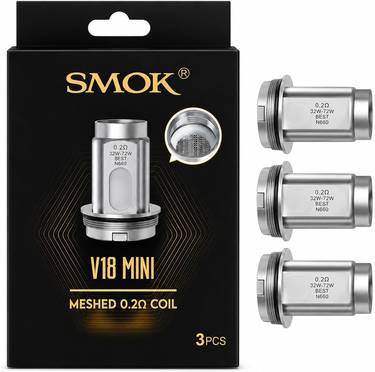 SMOK TFV18 Mini 0.2 Ohm Mesh Replacement Coils [Pack of 3]