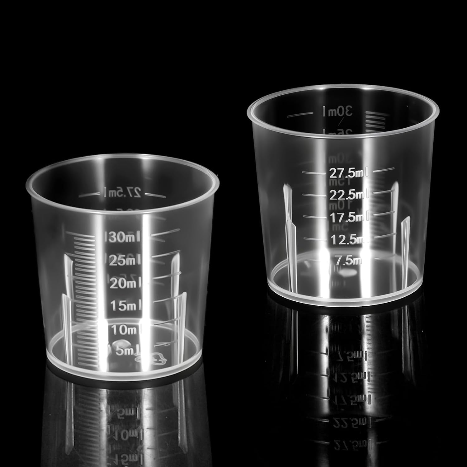 Plastic Liquid Measuring Cups 20pcs Disposable Medicine Cups Graduated Transparent Clear Plastic Graduated Beaker for Kitchen Cooking Lab Measure Tool 30ml (1oz)