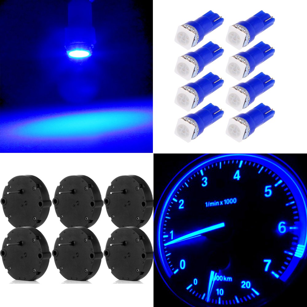 OCPTY 6 Pcs X27.168 Instrument Cluster Gauge Stepper Motor Kit with 8 Pcs T5 LED Light Bulbs - Fit for GM For Toyota For Honda For Ford For Chrysler For Chevy Silverados, Tahoes, Yukons, Suburbans