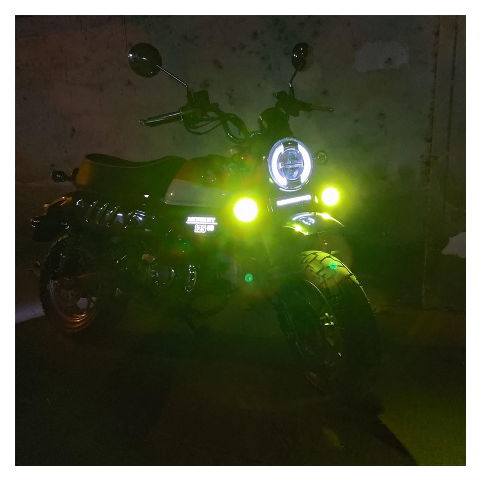 Moto LED Faro Per Monkey 125 Z125M Z125MA Z125MK | Per kit luce ausiliaria a LED con kit cavi(Warm white)