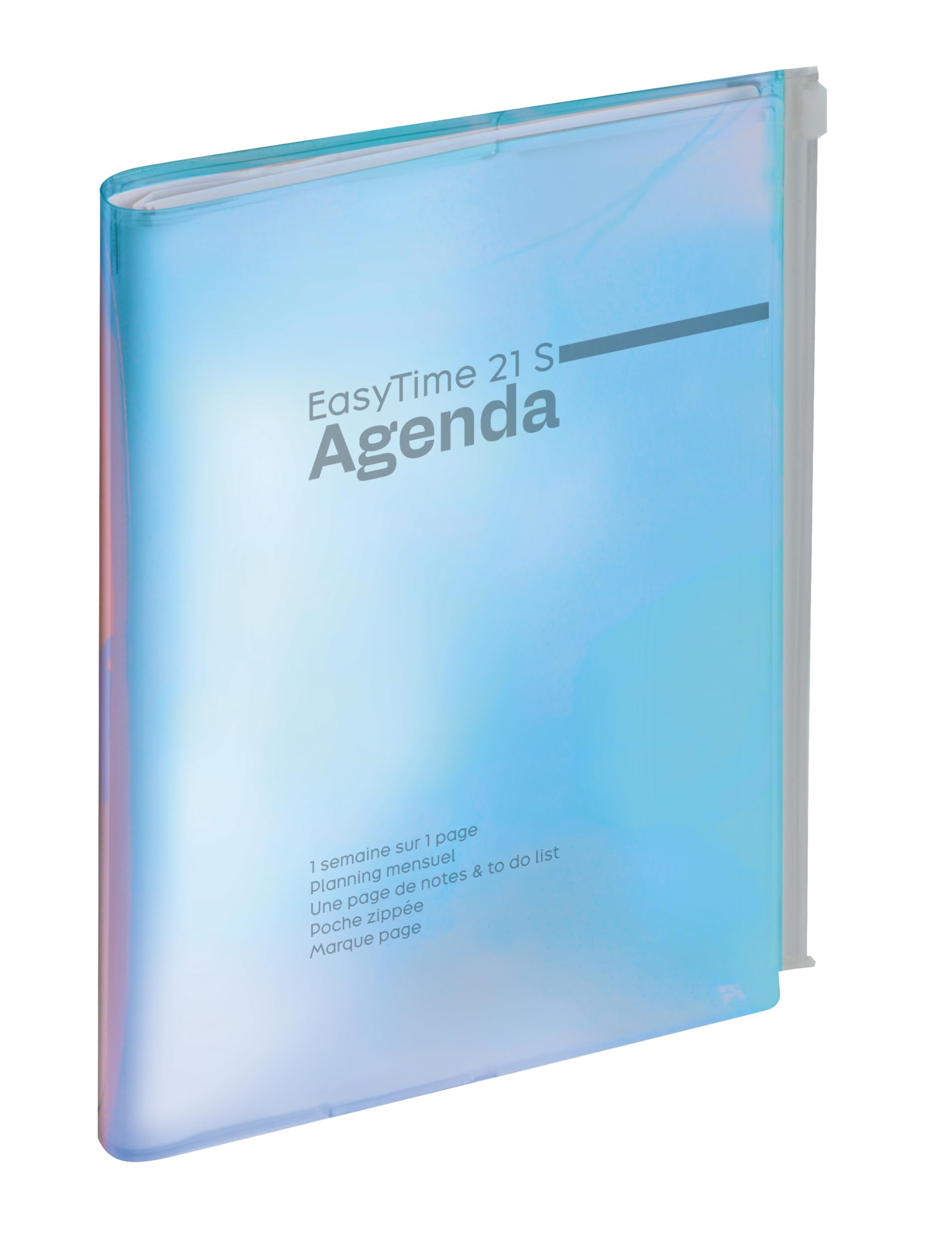 Exacompta - Agenda Semainier EasyTime 21S Iris 15x21cm Janv à déc 2027 Bleu