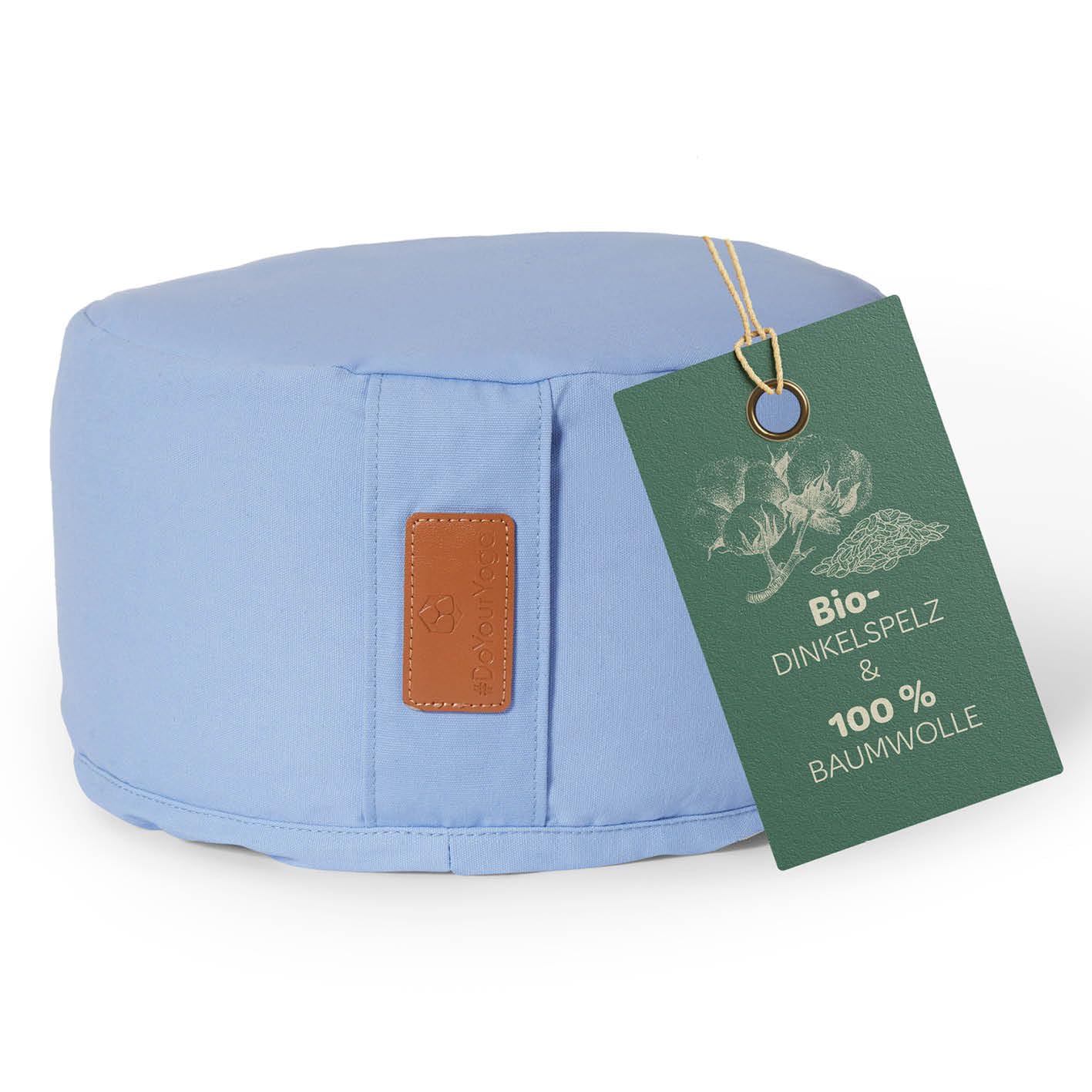 #DoYourYoga rundes Yogabolster 30cm x 15cm | Waschbarer Bezug |gefüllt mit Bio-Dinkelspelz (KBA) oder Bio-Buchweizenschalen (KBA) | Yoga Kissen für Yin Yoga & Meditation