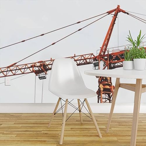 Miniatura 4 de Mural de pared de construcción de grúa torre para despegar y pegar, papel tapiz autoadhesivo adhesivo de pared grande adhesivo de pared extraíble