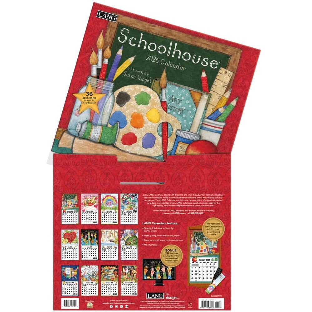 Amazon | Lang、Schoolhouse 2026 壁掛けカレンダー Susan Winget