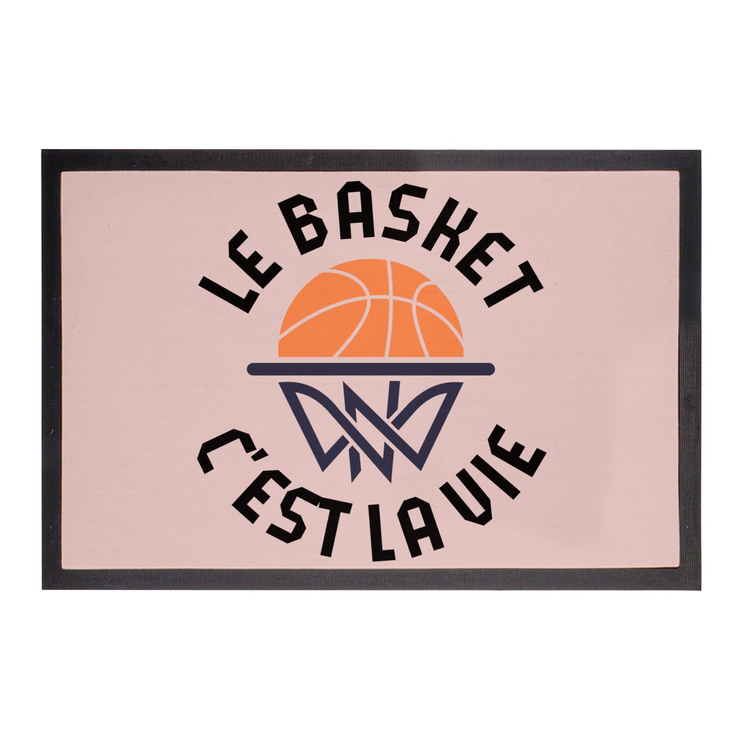 Paillasson rose basket de 75x50 cm pour entrée de maison sportive