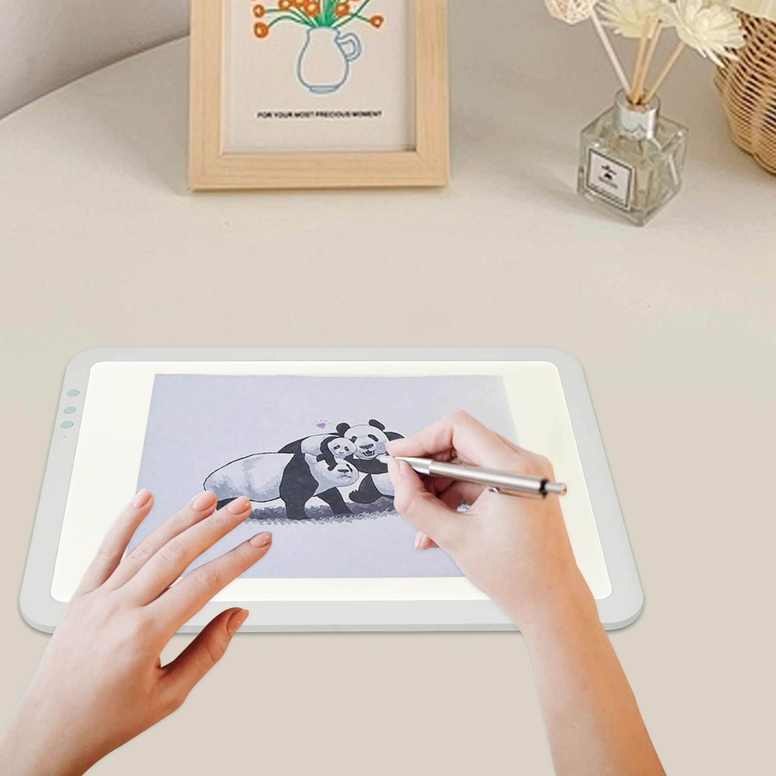 CNCEST A3 LED Bright Light Pad, Portable Wireless Light Board, Light Pad Portable Wireless 3500mAh Battery Light Board/Box for Tracing, Diamond Painting, Sketching & Drawing (Green)