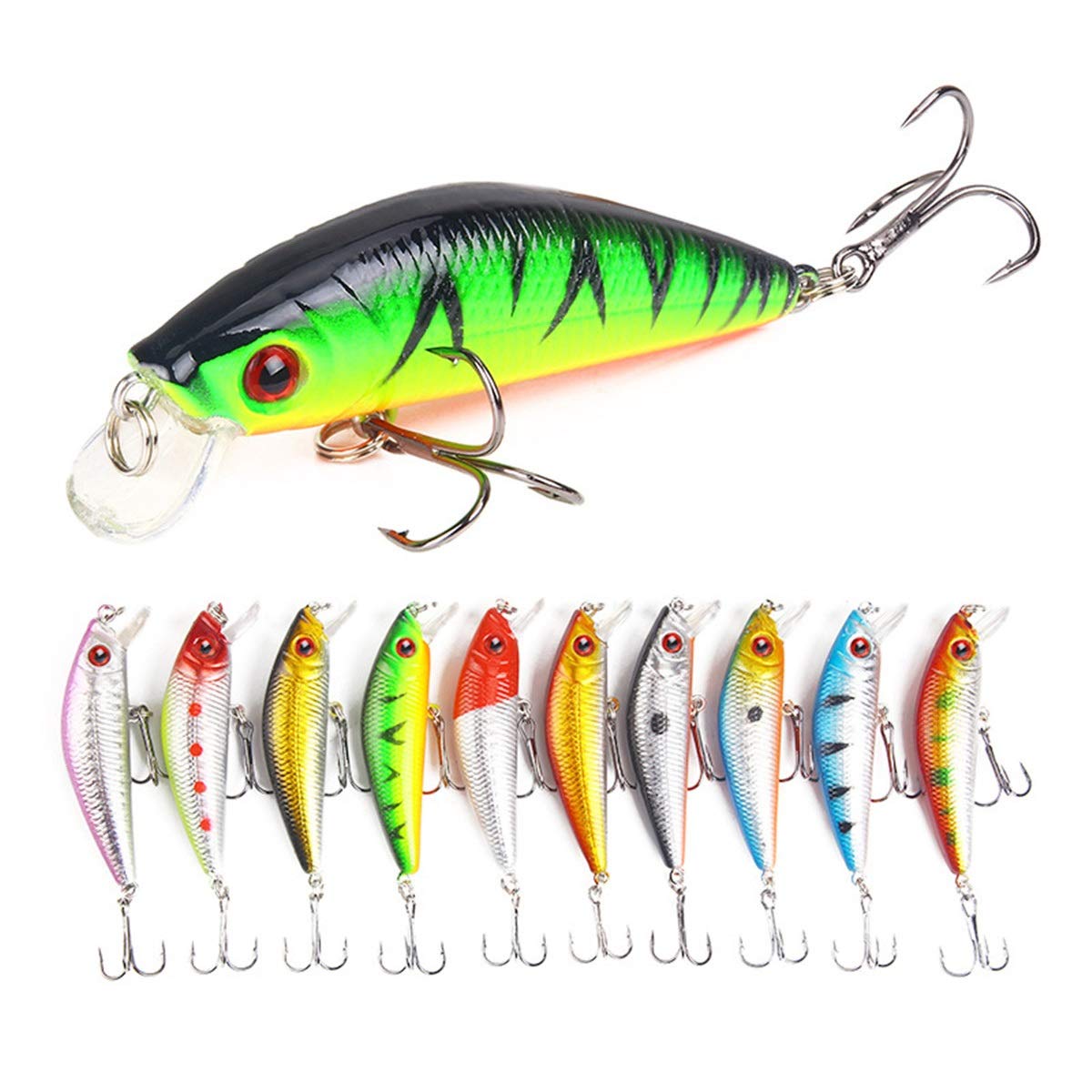 LUOLINGONGJUE® Plastic Minnow Bait with Carbon Steel Three Anchor Hook and Fake Fish Simulation for Fishing Use | Style 5 4