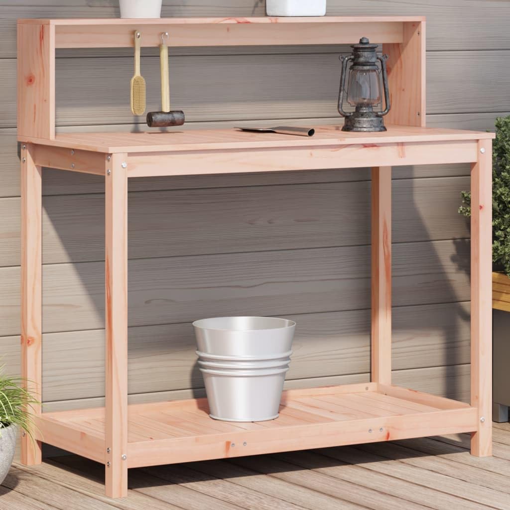 Pflanztisch mit Ablagen, Gärtnertisch, Blumenständer aus Holz, Pflanzenständer, Outdoor-Arbeitstisch für Terrasse Garten Balkon, 108 x 50 x 109.5 cm