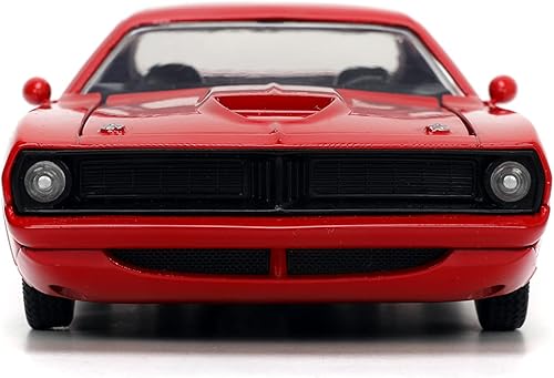 Miniatura 3 de Jada Toys Big Time Muscle 1:24 1973 Plymouth Barracuda - Coche fundido a presión, rojo/negro, juguetes para niños y adultos