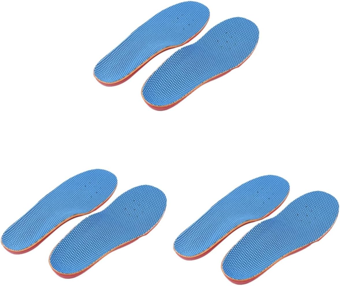 GLEAVI 3pairs Boy Girl Toe-in Correcting Insoles for Pressure Relief Cushions Non-Slip Sports Shoe Pads for Boy Girl Breathable Foot Care Accessories