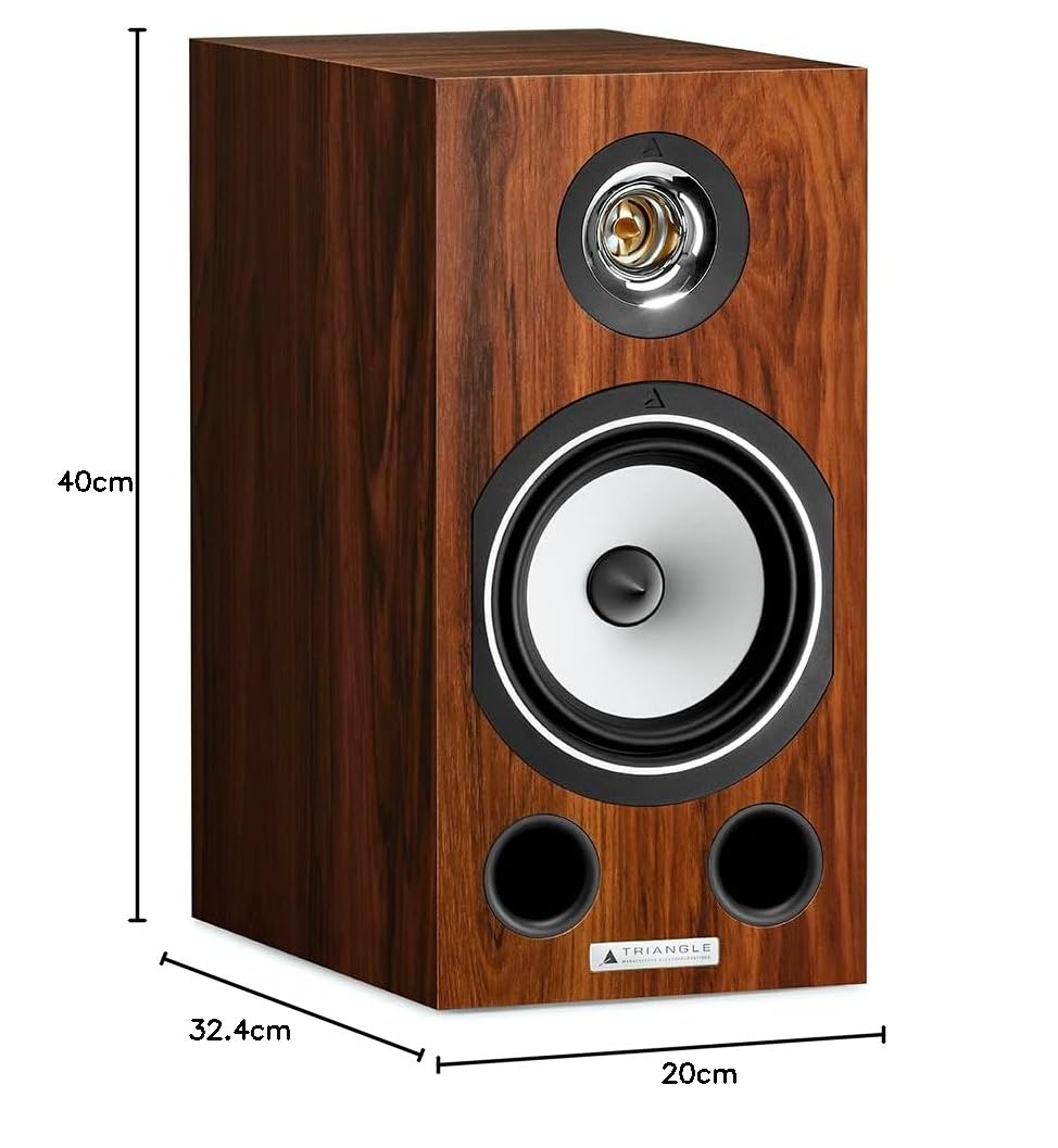 TRIANGLE – Hi-Fi-Regallautsprecher Comète EZ – Belastbarkeit 80 W – Wirkungsgrad 89 dB/W/m – Vielseitig für Musik und Heimkino – 200 x 400 x 324 mm – Teak (Paar)