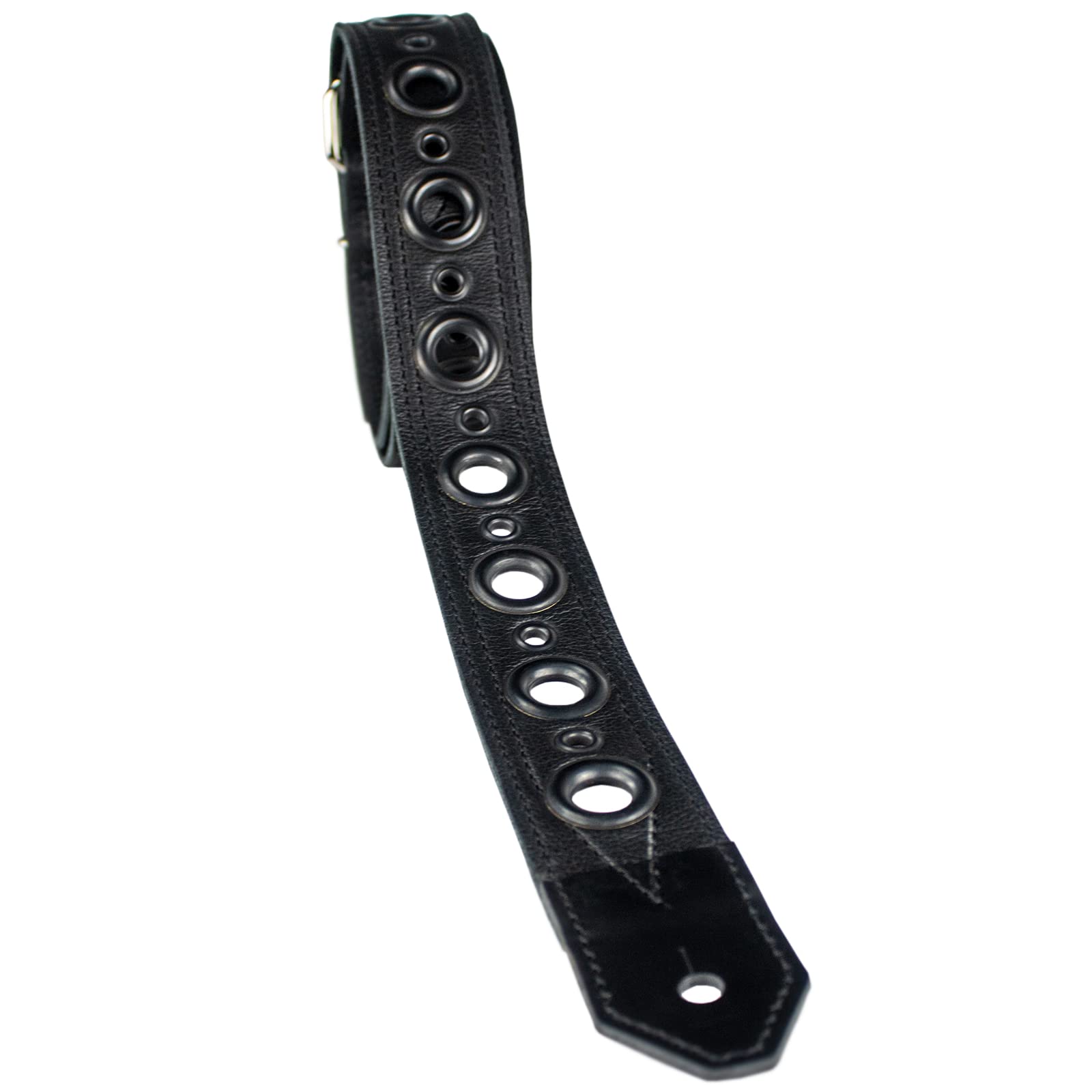 Sawtooth Midnight Armour - Correa de cuero para guitarra de 5 cm de ancho, hecha a mano en los Estados Unidos (ST