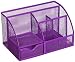 Mesh Desk Organizer, 5 Compartments- Purple