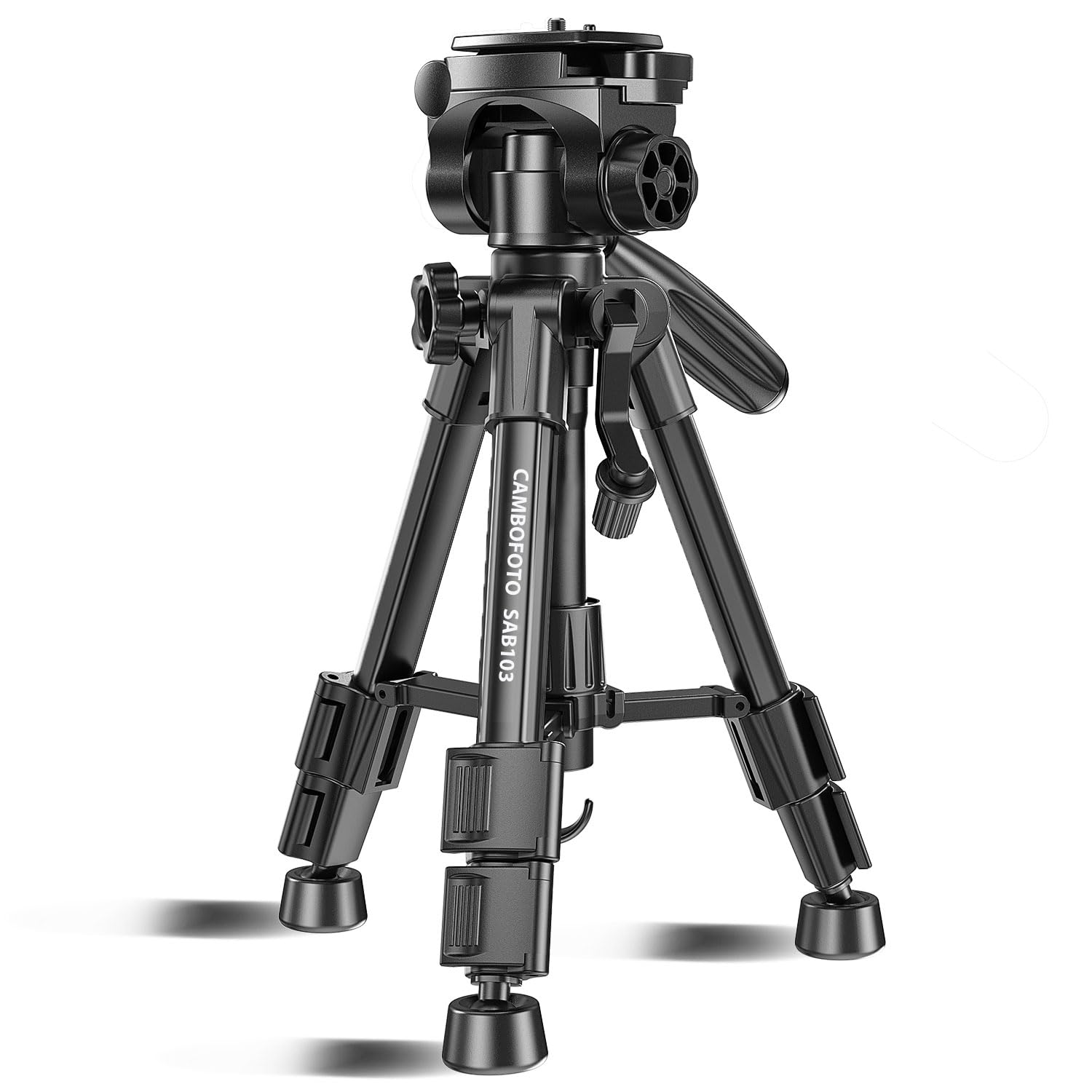 Mini Treppiede Da Viaggio CAMBOFOTO 62cm – Leggero 0.7kg, 3 Sezioni, Testa A Sfera 360°, Per Smartphone, IPad E Fotocamere Fino A 2kg