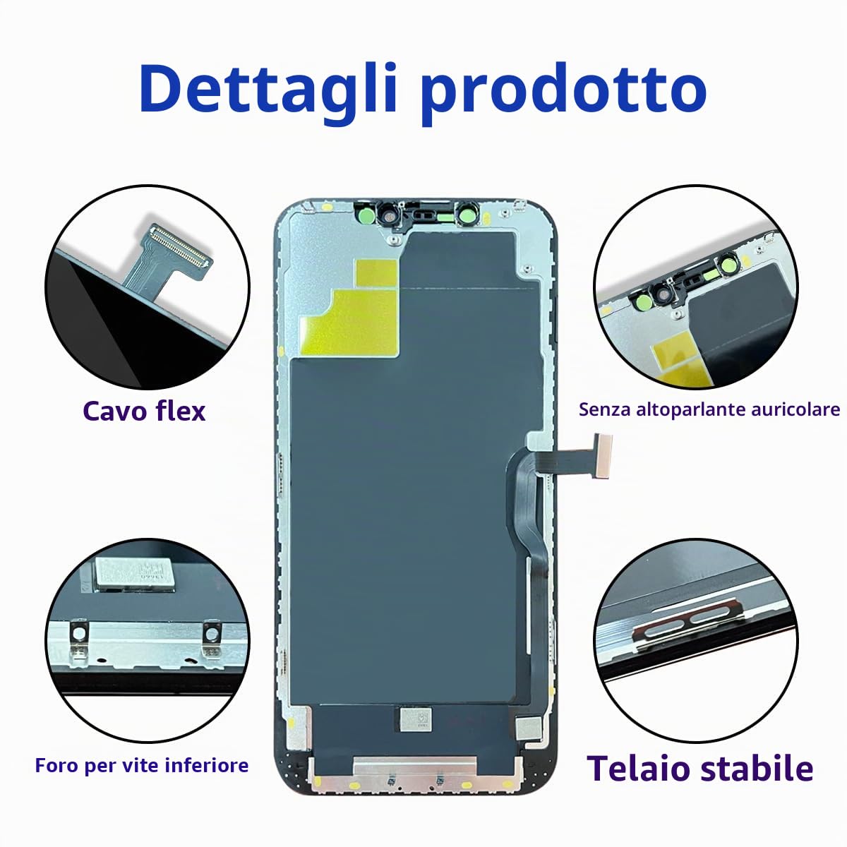 EFaith Schermo per iPhone 12 PRO Max 6.7" LCD Full HD Touch Screen Digitizer Assembly con Kit di Riparazione Completo + Protezione Schermo per A2342, A2410, A2412, A2411