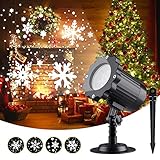 SYOND Christmas Snowflake Projector Lights Outdoor Indoor, Highlight White Snow LED Snowfall Show...