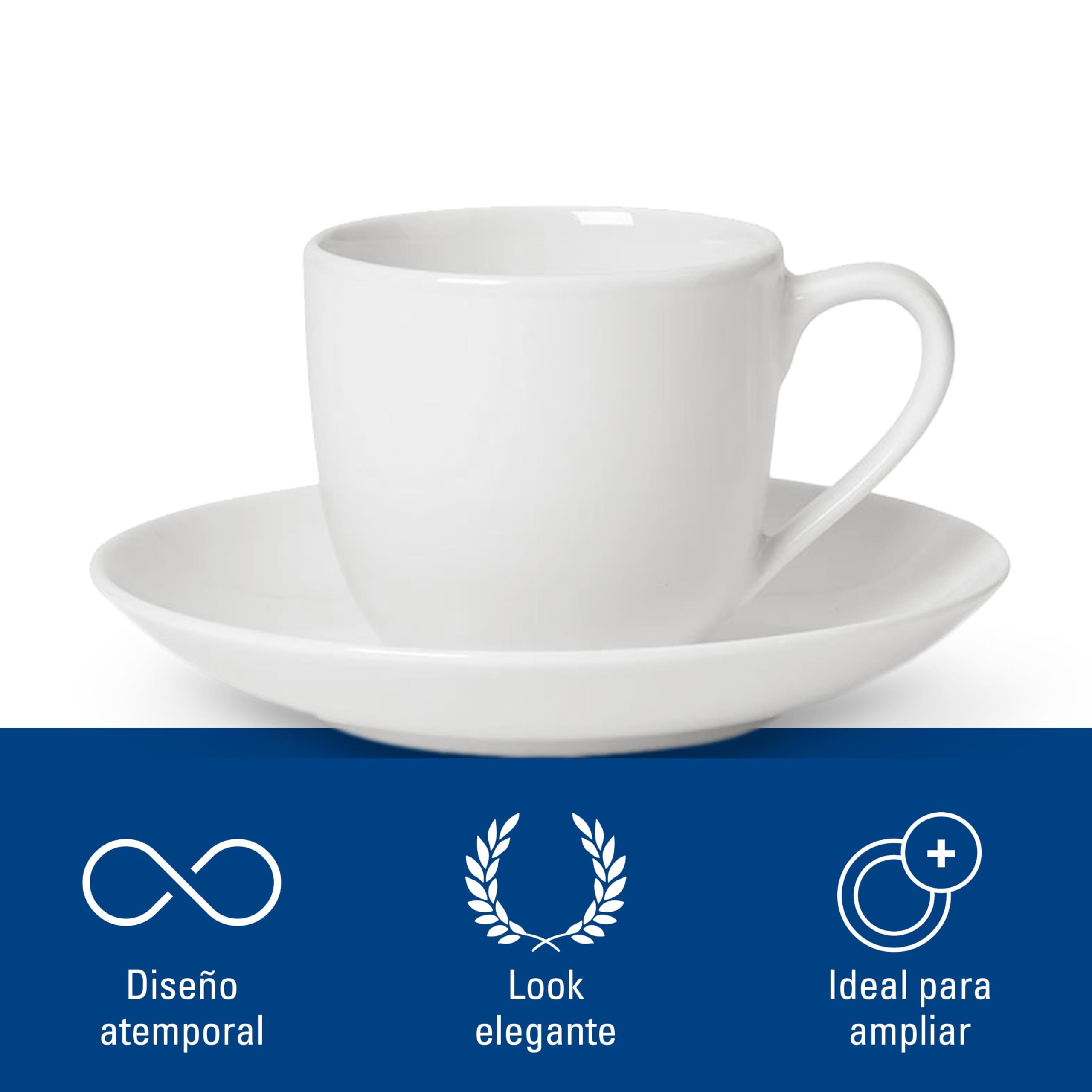 Villeroy & Boch - For Me Set Moka 4 Piezas para 2 Personas Blanco, Apto para Lavavajillas, Apto para Microondas, Juego de Expreso, Juego Café, Vajilla Blanca, Porcelana Premium