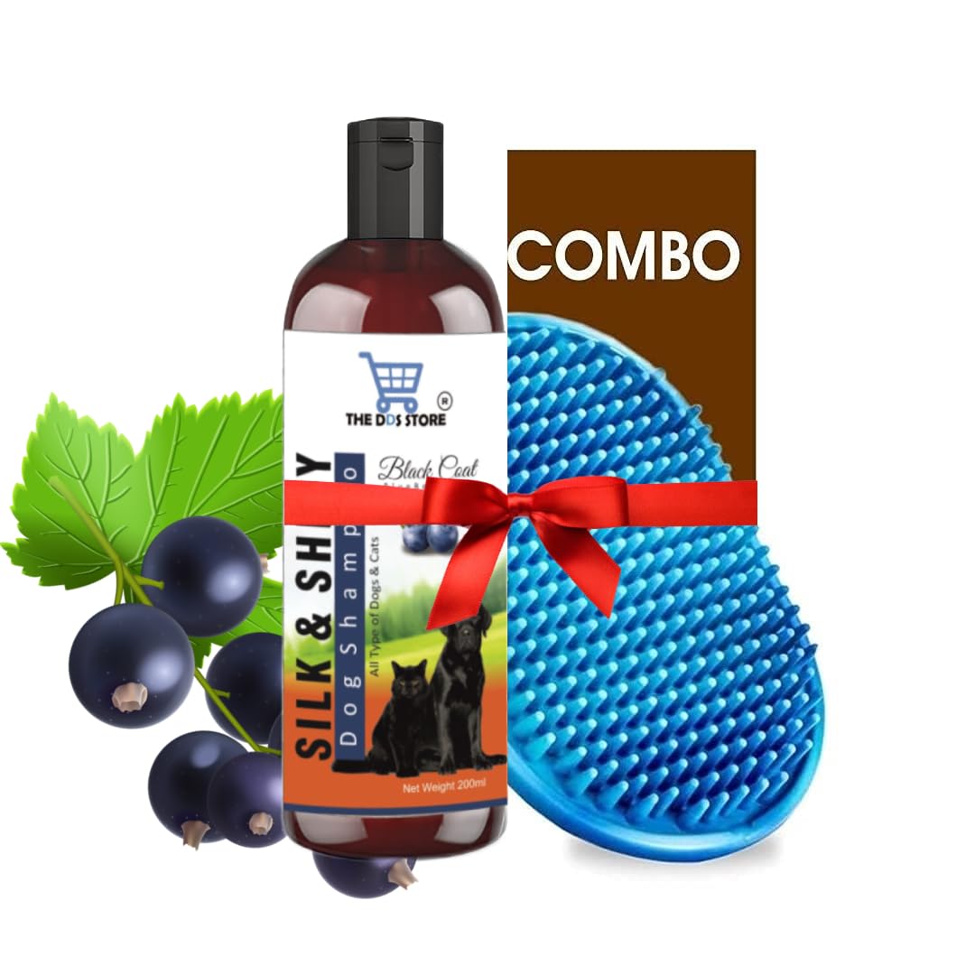 THE DDS STORE Dog Shampoo & Puppy Shampoo-Naturally Organic Dog Shampoo For Smelly Dogs Grooming Products,Deshedding Shampoo For Dogs Pet Shampoo 200 Milliliter (Silk & Shiny (Black Coat)+Bath Brush) (B09FYD692F) Amazon Price History, Amazon Price Tracker