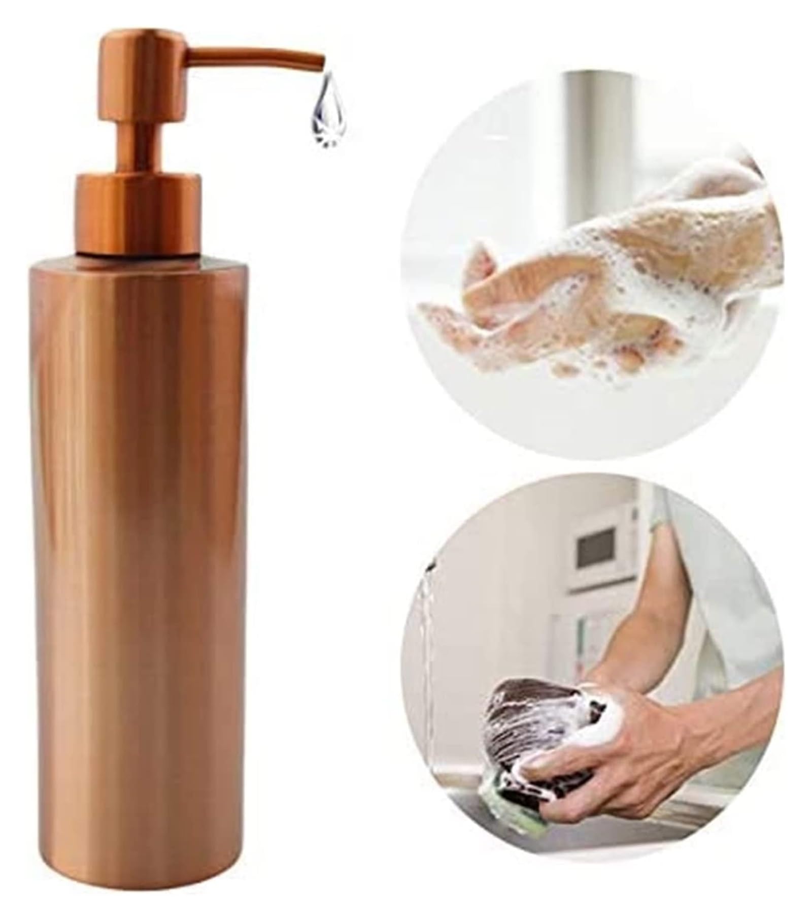 Dispensador de jabón de acero inoxidable para baño y cocina, perfecto para loción o jabón líquido, diseño duradero y elegante para cualquier ducha o fregadero