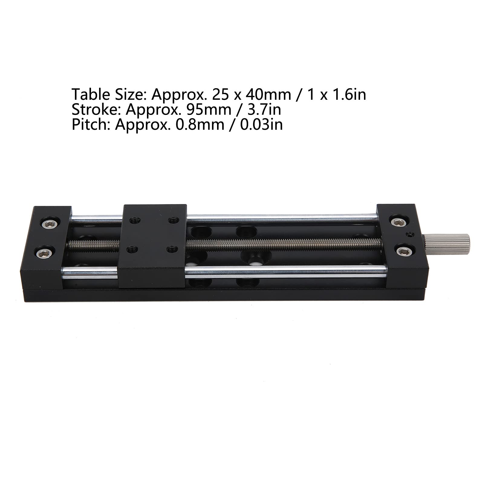 FLEXMAN Manual X Axis Linear Stage, 95mm Stroke Sliding Stage Platform, X Axis Dovetail Guide Linear Table with Gear Rotating Handle for Optical Equipment, Measuring Devices