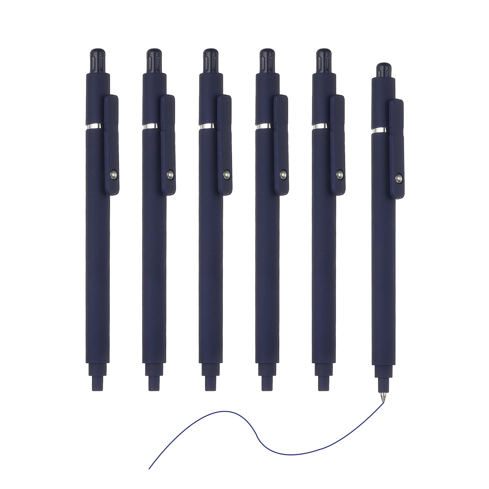 PATIKIL 6 Pack Retractable Pens 0.5mm, Blue Gel Ink Pens Retractable Ballpoint Pen Fine Point Smooth Writing Cute for Office Home Supplies Journaling Notebook Gifts, Blue