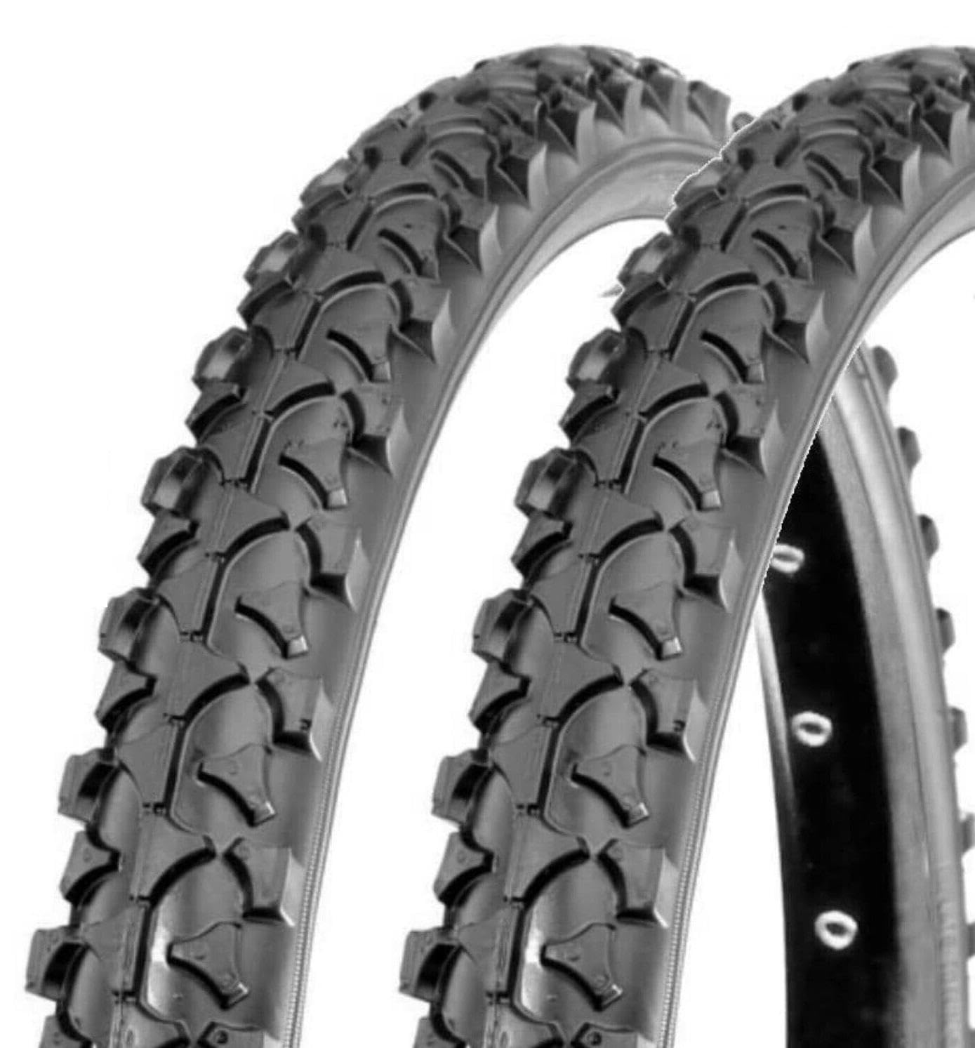 2 Copertoni MTB 26x1.95 + Camere Con Valvola Americana | Pneumatici Tassellati Ecovel&ograve; Per Mountain Bike