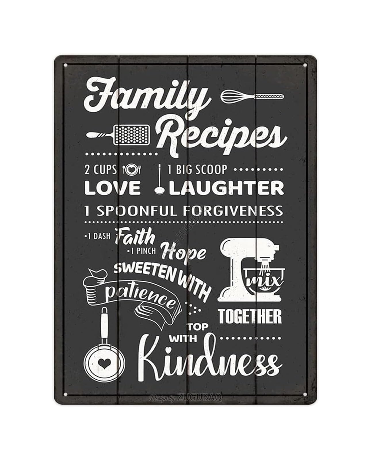 CBQZCHWDKT Vintage Farmhouse Decor Metal Tin Sign Featuring This Kitchen Is Seasoned With Love Quote for Rustic Kitchen Wall 8 X 12 inch​