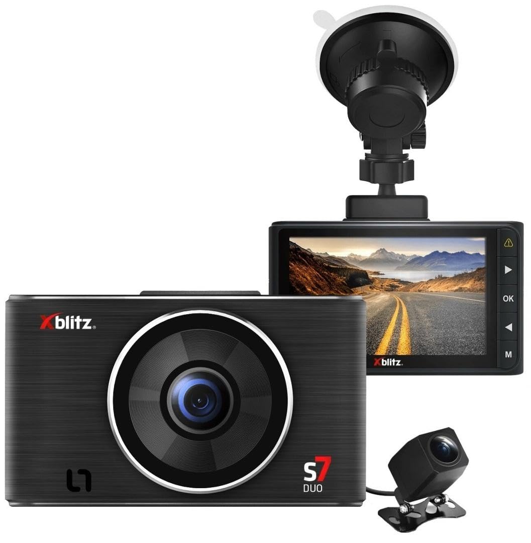 Xblitz S7 Duo kamera wideo – kamera przednia i tylna – FullHD 1080p – wyświetlacz IPS 3.0" – czujnik G – WDR